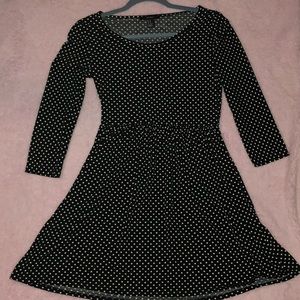 Black and white polkadot dress